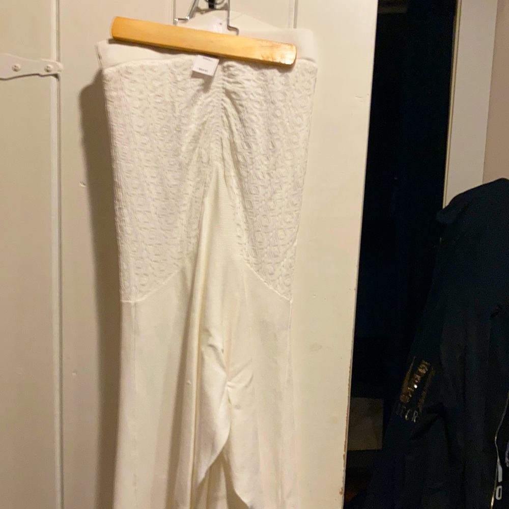 white lace high low maxi New York and company